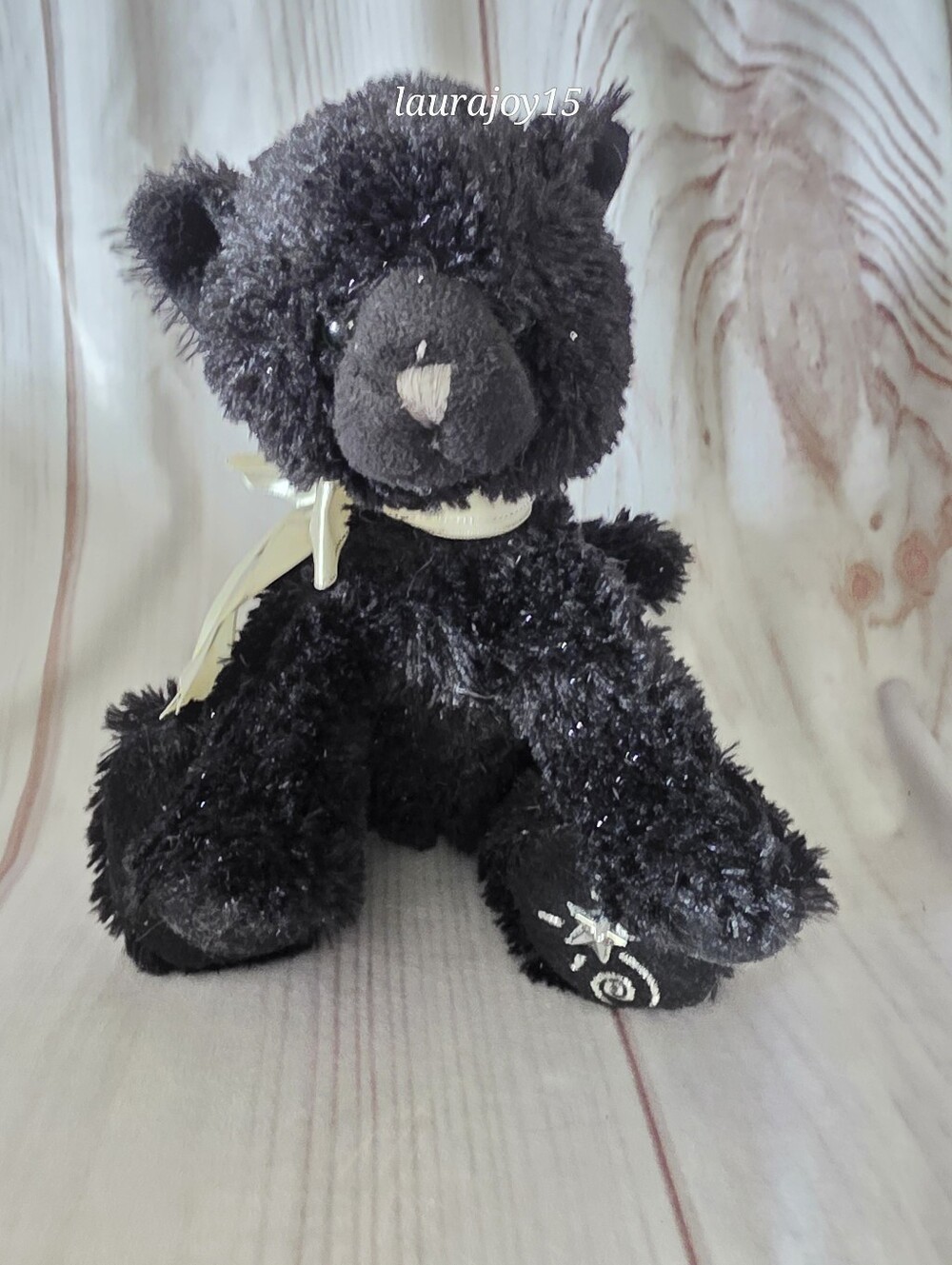 Shining Stars Black Cat Plush Stuffed Toy Russ Berrie 9 Inch 2006